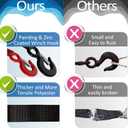 Heavy Duty Boat Trailer Winch Strap with Hook - 2" x 20' - 10,816lbs Breaking Strength, Hand Crank, Automotive Towing
