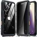 ANTSHARE for iPhone 16 Case Waterproof, [Anti Spy] Privacy Screen Protector for iPhone 16, [IP68 Under Water] Heavy Duty Full-Body Shockproof Phone Case, Black