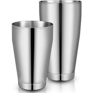 Sabary 4 Pcs Cocktail Shakers Professional Bar Shaker Boston Set Stainless Steel Martini Drink Mixer Basic Tool Weighted Shake Metal Can Cocktail Shaker Set, 18 Oz, 28 oz (Silver)