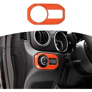 RT-TCZ for Jeep JL Headlight Switch Button Trim Cover Orange for Jeep Wrangler JL JLU 2018+ for Gladiator JT 2020-Present Orange Interior Accessories