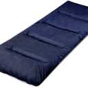 LITA XL Cot Pads for Camping, Soft Comfortable Cotton Thick Sleeping Cot Mattress Pad 72"x26", Grey and Navy Blue (Only Pad)