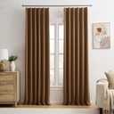 Cappuccino Brown Curtains 40x96 Inches Long 2 Panels Set, Pinch Pleated Thermal Insulated Blackout Room Darkening Curtain for Living Room,Window Draperies with Hooks