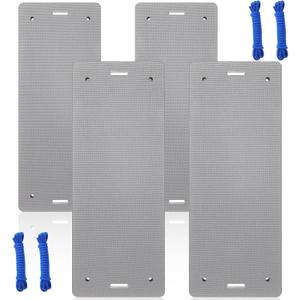 4 Pcs EVA Boat Fender 3 Layer EVA Foam Boat Bumpers Fenders with Ropes Flat Fender Prevent Vessel Scratches for Pontoon Boat Bass Boat and Jon Boat, 19.7"x 7.9"x 2.4"(Gray)