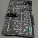 Kopi Baby Portable Diaper Changing Pad-Baby Diaper Changer Travel Bag with Wipes Pocket, Smart Design Portable Changing Mat, Infant Travel Station Kit,Gift for Newborn Girl & Boy-Grey Arrows, Premium