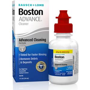 Boston Advance Contact Lens Solution, Advanced Cleaning Formula for Rigid Gas Permeable (RGP) Lens, Removes Debris & Deposits, 1 Fl Oz