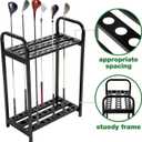 Hicarer 27 Hole Golf Club Holder Metal Golf Club Organizer Stand Rack Putter Stand Display for Indoor and Outdoor Use Home, Black