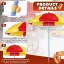 6.5ft Commercial Hot Dog Cart Umbrella, 7.5ft High Pole UV Blocking Waterproof Canopy for Outdoor Food Truck Mobile Vendors Catering Stand(Red and Yellow), Small