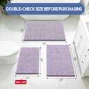 Bcoimo 36x24 Chenille Bath Mat Non-Slip with Backing Bath Rug Ultra-Absorbent and Machine Washable Bathroom Mat Quick-Dry Design. Ideal for Bathroom Shower and Tub Areas