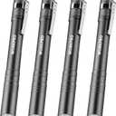 WORKPRO LED Pen Light, Aluminum Pen Flashlights, Pocket Flashlight with Clip for Inspection, Emergency, Everyday, 2AAA Batteries Include, Gray(4-Pack)
