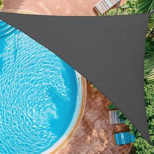 20' x20' x20'Sun Shade Sail Curved Commercial Outdoor Shade Cover Dark Grey Triangle Heavy Duty Permeable 185GSM UV Block Sunshade for Backyard Yard Deck Patio Garden Outdoor Activities and Facility