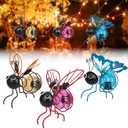 Solar Bees Lights Outdoor 2025 New Hanging Solar Garden Bee Outdoor Patio Garden Decor Simulation Bumble Solar Light for Christmas, Yard, Patio, Porch