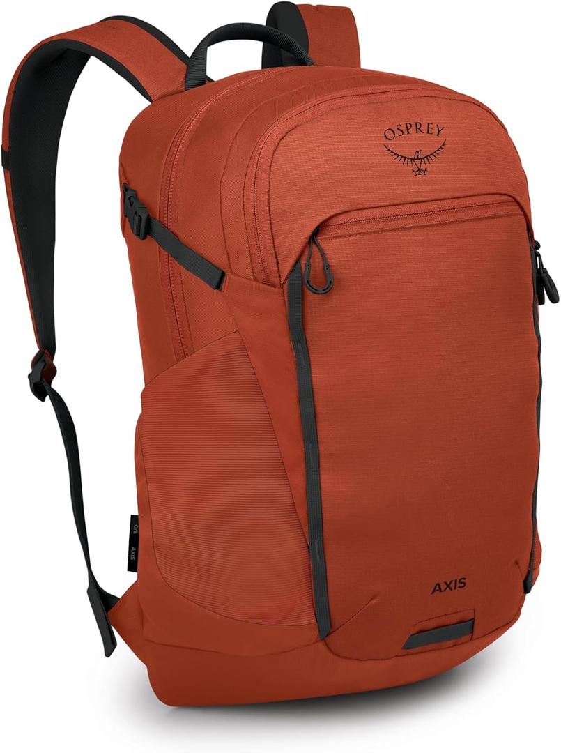 Osprey Axis Laptop Backpack  Sleek Everyday Pack with Laptop Sleeve, Water Bottle Pockets & Compression Straps (Firestarter Orange)