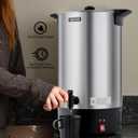 VEVOR Commercial Coffee Urn, 100 Cup 15 L Hot Beverage Dispenser with Dripless Faucet, Quick-Brewing Stainless Steel Large Commercial Coffee Maker, for Catering, Business, Party, Church & Restaurant (EXP 12/31/36)