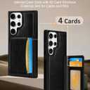 Uppuppy for Samsung Galaxy S25 Ultra Case with Wallet - Fits 4 Card Slots, Compatible with MagSafe for Women Men Leather Credit Card Holder Kickstand Phone Cover for Samsung S25 Ultra, Black