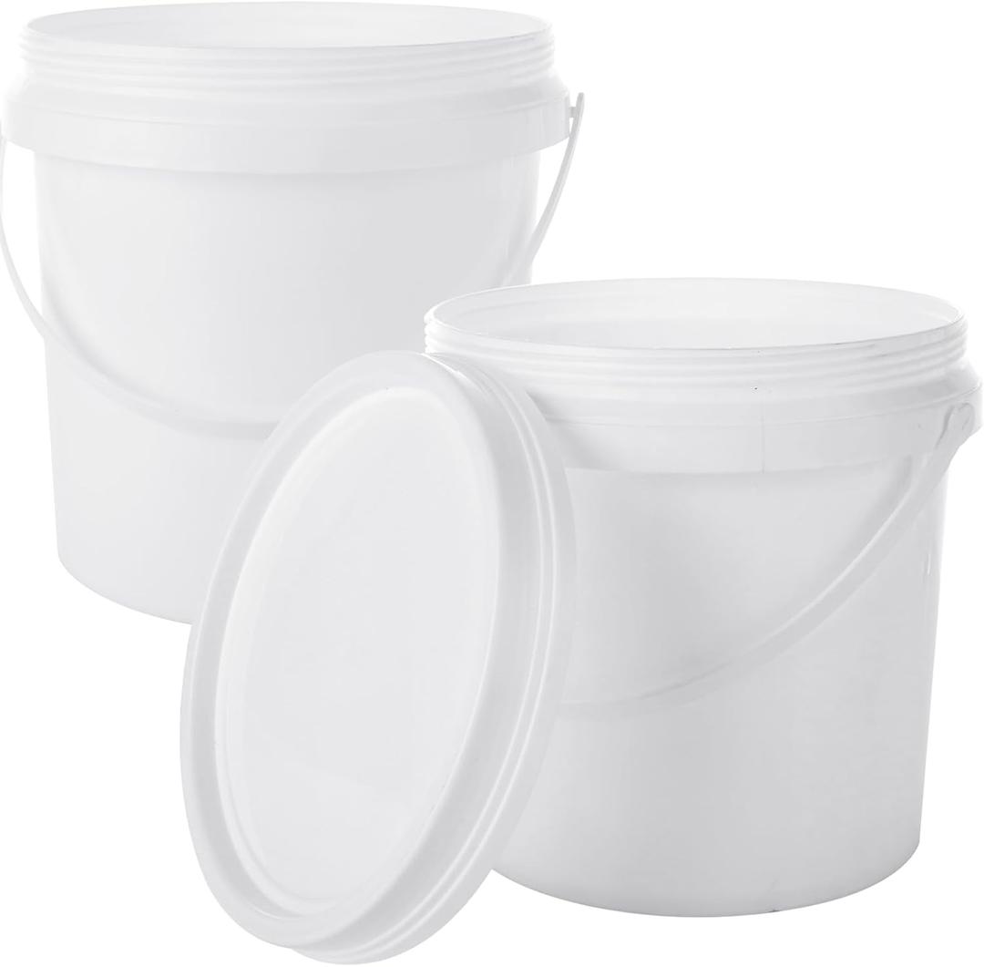 AKOLAFE 2 Pack Paint Buckets for Painting 2 Quart Paint Cans with Lids & Handles Empty Paint Cans 1/2 Gallon Paint Can Paint Pail Plastic Paint Containers for Leftover Paint Pigment Varnish Storage