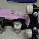 Roller Skates for Women and Men Cowhide High-Top Shoes Classic Double-Row Roller Skate Four-Wheel Roller Skates for Men Girls Unisex (34=US:4, purple flash)