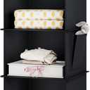 YOUDENOVA Hanging Closet Organizer, 3-Shelf Closet Hanging Storage Shelves, Black