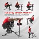 Sunny Health & Fitness Full Body Stretch Machine, Versatile Padded Trainer Back Stretcher, Stretching Equipment with Pivoting Seat, Self-Leveling Pedals, and Multi-Use Handlebar - SF-BH621002