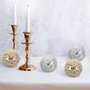 Amosfun 4Pcs Mosaic Glass Balls 3.1 Inch Decorative Orbs for Bowls Table Vases Home Decor Accents Silver and Gold
