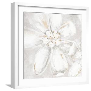 ART.COM Wall Art Print Fleur Blanc 1 on White Frame by Jurgen Gottschlag, 13in x 13in