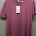 Women's Casual T Shirt Dress Summer Short Sleeve Swing Dresses with Pockets (Large, Mauve-1)