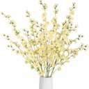 5pcs Champagne Artificial Delphinium Flowers 43.3 Inch Tall Fake Silk Flowers Larkspur Artificial Flowers for Wedding Centerpiece Home Party Garden Outdoor Decor(Champagne)
