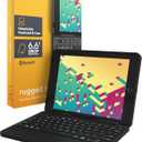ZAGG Rugged Book Detachable Case and Magnetic-Hinged Keyboard for iPad Air, iPad Air 2, iPad 9.7, iPad 9.7 Pro - Multi-Device Bluetooth Pairing, Backlit Keyboard - USB-C to USB-C Cable Included, Black