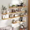 48 Inch Floating Shelves for Wall 2 Pack, 8"D Wood Grain Bathroom Shelves, 48"Wx8"Dx1.4"H, 2Pack