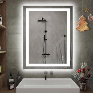 Hivone 28X32 LED Bathroom Mirror with Lights, Anti-Fog, Dimmable, Backlit + Front Lit, Smart Bathroom Vanity Mirror, Memory Function, Shatterproof, Tempered Glass (Horizontal/Vertical)