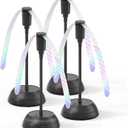 4Pack Food Fan for Table, AA Battery Powered, Portable Fan with Flexible Gooseneck and Soft Blades, Soundless Table Fan for BBQ, Picnic, Party, Patio (Non-rechargeable,Black)