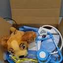 Barber Shop Pretend Play Toy, Kids Hair Salon Toys, Kids Shaving Kit for Boys Ages 3+ with Blow Dryer, Electric Shaver Toys, Tool Bag and Stylist Shave Barber Accessories for Role Play (Blue)