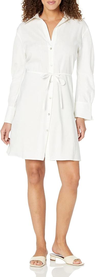 Vince Women's Tie Back Shirt Dress (Optic White). Size S