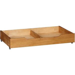 MUSEHOMEINC Solid Wood Under Bed Storage Drawer with 4-Wheels for Bedroom,Wooden Underbed Storage Organizer,Suggested for Twin and Full Size Platform Bed