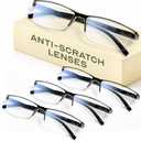 Gaoye 2.5 Executive Style Reading Glasses Men - Durable Readers with Blue Light Filtering- Comfortable Fit with TR90 Frames (4black)