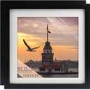 Picture Frames 10x10 Black Nature Solid Wood 2 Pack for Wall Mount and Tabletop Display