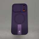 SURITCH for iPhone 17 Pro Case with Camera Control Cover, Camera Cover and Adjustable Kickstand, Compatible with MagSafe, Shockproof Bumper Protective Cases 6.3 Inch, Dark Purple