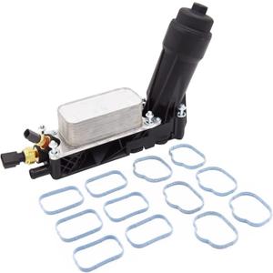 Engine Oil Cooler and Filter Housing Adapter gaskets Sensor Kit Replace 5184294AE Compatible with 2011-2013 Chrysler 200/300 Dodge Journey Jeep Wrangler Ram 3.6L Aluminium Silver