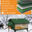 100% Waterproof Heated Cat House for Outdoor Cat with Safe Escape Door, Cat Bed Weatherproof Cat Shelter Kitty with Cat Heating Pad, Insulated Warm House for Feral Cat(Green, 24"x16"x20.2")