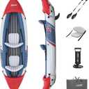 Bestway Hydro-Force Rapid X2 Inflatable 2 Person Kayak Outdoor Lake and River Water Sport Set with 2 Paddles, Hand Pump, and 2 Removable Fins