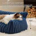 Bedsure ComfyFleece™ Cute Dog Couch for Medium Dogs - As Seen on TV on Good Day New York, Dog Couch Bed with Removable, Washable Cover, Supportive Pet Sofa, for Medium Large Dogs, 36inch, Night Blue