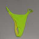 RELLECIGA Women's Adjustable High Cut Thong Bikini Bottom (Neon Green, Small)