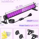 4 Pack LED 42W Black Lights, Blacklight Bars with Plug+Switch+6ft Cord, Light Up 24x24ftx4, Blacklight for Glow Party, Fluorescent Poster, Body Paint, Halloween Decorations, Bedroom, Stage