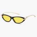 Retro Oval Cat Eye Sunglasses for Women Y2k Small Cateye Sun Glasses Womens Trendy 90s Designer Narrow Shades CS013