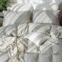 MooMee Bedding Pillowcases Pack of 2 100% Washed Cotton Linen Like Textured Breathable Durable Soft Comfy (Pastel Grey, Queen)