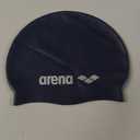 Arena Classic Unisex Soft Silicone Swim Cap for Women and Men, Intensive Training Comfortable Non-Slip Long Hair Swimming Hat (Black/Silver)