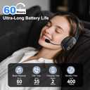 Bluetooth Headset for Truck Drivers, Single Ear Wireless Headphones with Mic Noise Cancelling, Mute Button, Hands-Free, 60H Playtime for Call Center, Office, Cell Phone