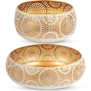 Fruit Bowl Metal Fruit Basket 2pack Candy Fruit and Vegetables Holder for Kitchen, Counter, Dining Room, Table Office, Home Decor (Gold)