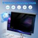 Magnetic 21.5 Inch Computer Privacy Screen Filter for 16:9 Aspect Ratio Widescreen Monitor, Eye Protection Anti Glare Blue Light, Hanging Removable Anti-Scratch Protector