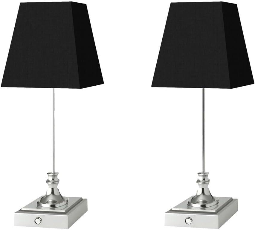 Rechargeable LED Table Lamps with Stepless Touch Control, Light Silver Cordless Lamp for Living Room, Bedside, Patio, Shower, Small Desk Lamp(6000mAH Battery),2 Pack for Home Decor, Best Gifts for Family (BK/LS)