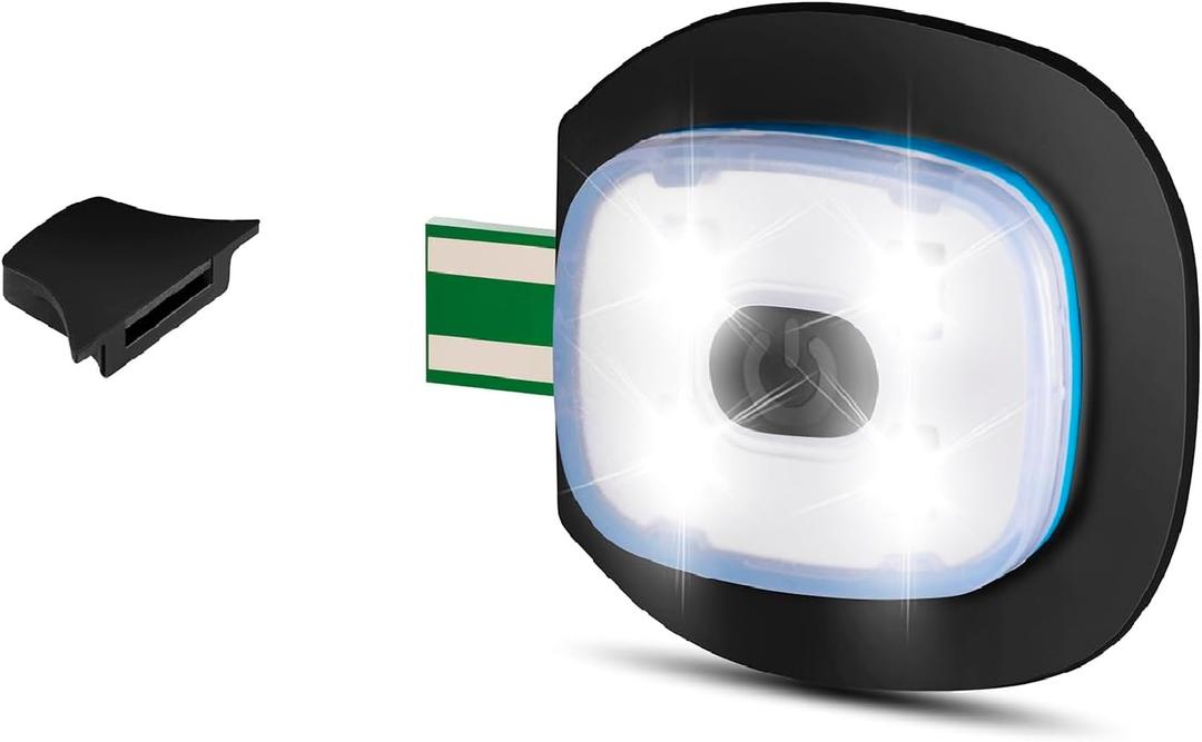 Etsfmoa LED Light USB Rechargeable Headlight for LED Knit Beanie,Easy Install Quick Replaceable Headlamp with Three Adjustable Brightness Settings (1 Pack)